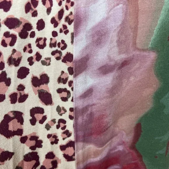 LOGO Lori Goldstein Tunic Top Womens Small Mixed Print Twisted Neck 3/4 Sleeve S - Picture 5 of 11